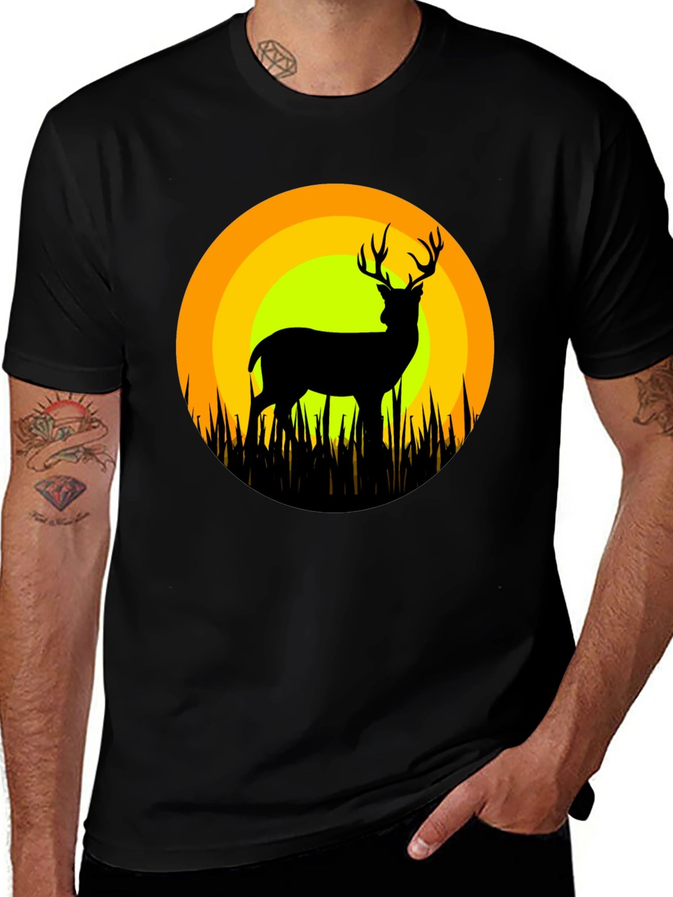 Deer Silhouette T-Shirt - Nature Inspired Graphic Tee