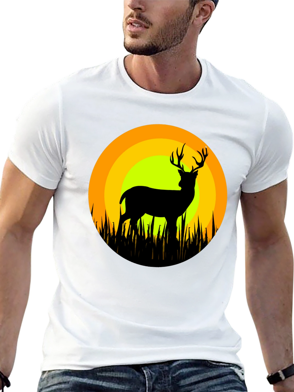 Deer Silhouette T-Shirt - Nature Inspired Graphic Tee