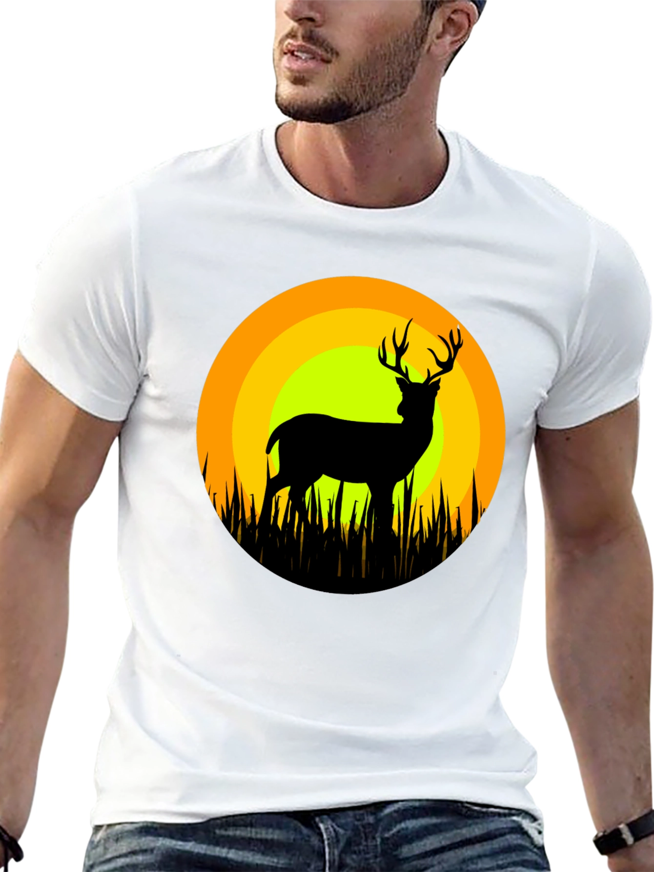Deer Silhouette T-Shirt - Nature Inspired Graphic Tee