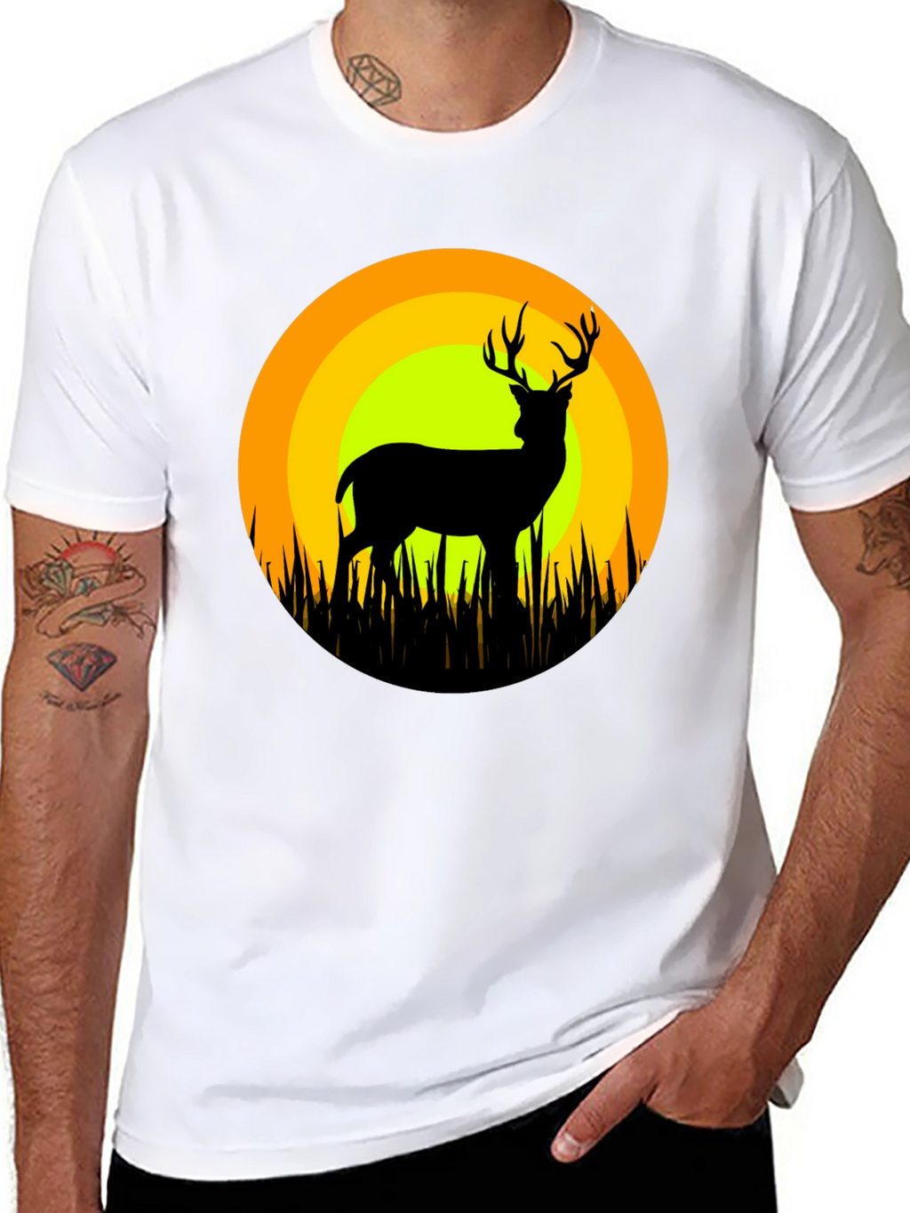 Deer Silhouette T-Shirt - Nature Inspired Graphic Tee