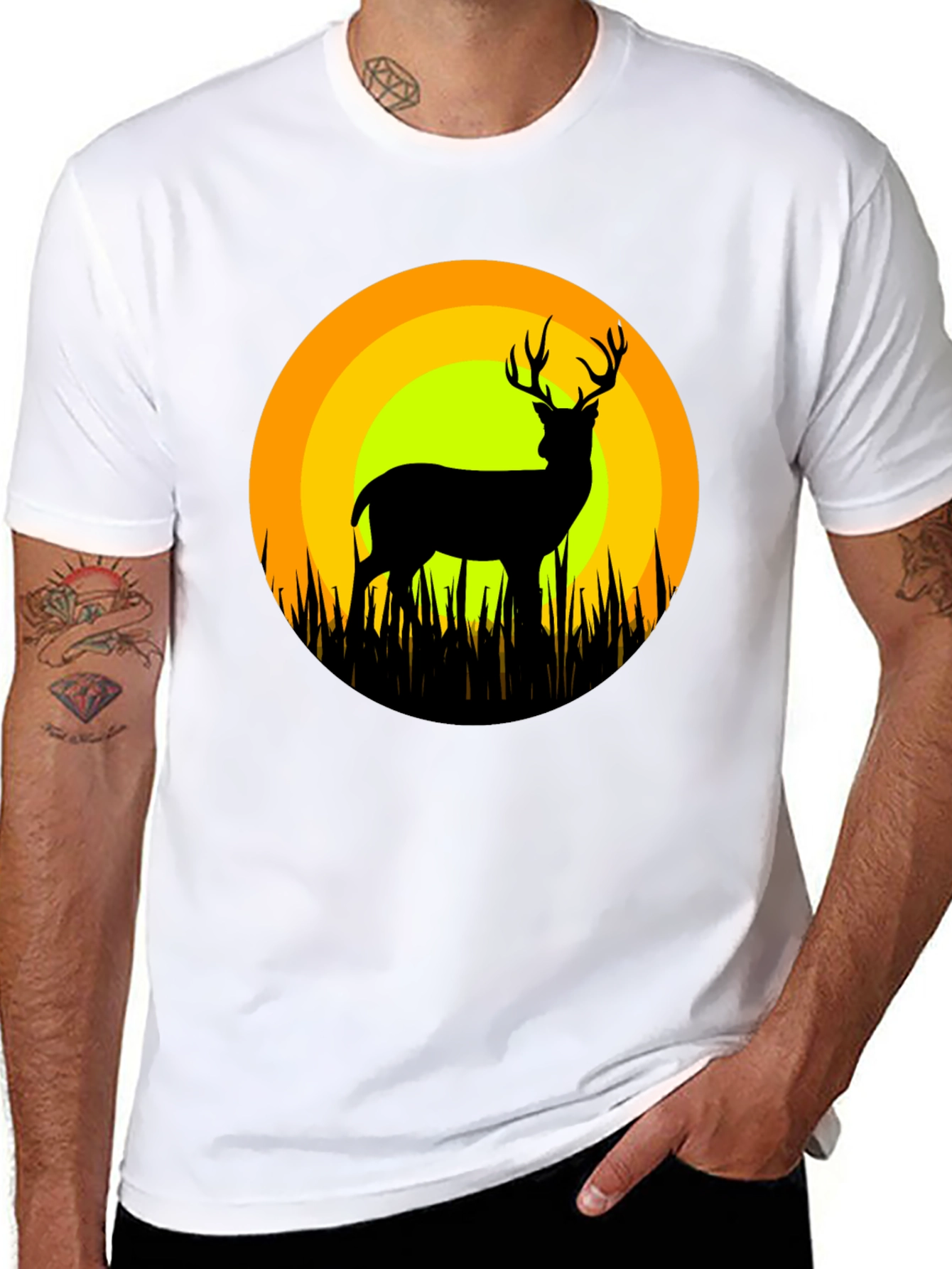 Deer Silhouette T-Shirt - Nature Inspired Graphic Tee