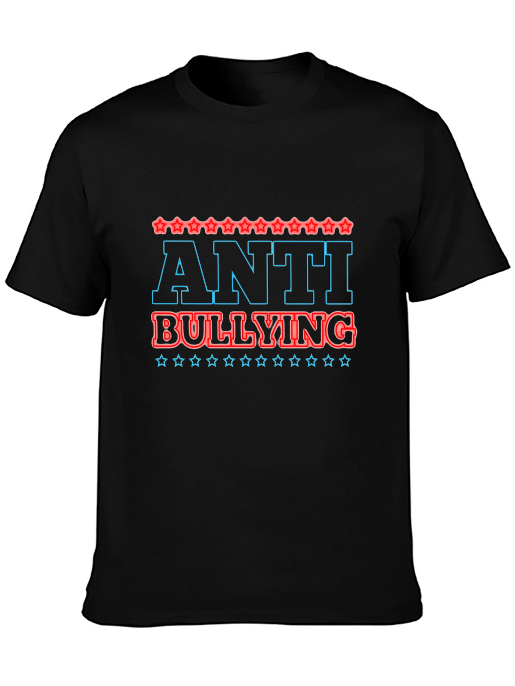 Anti-Bullying Graphic Tee - Black Casual T-Shirt