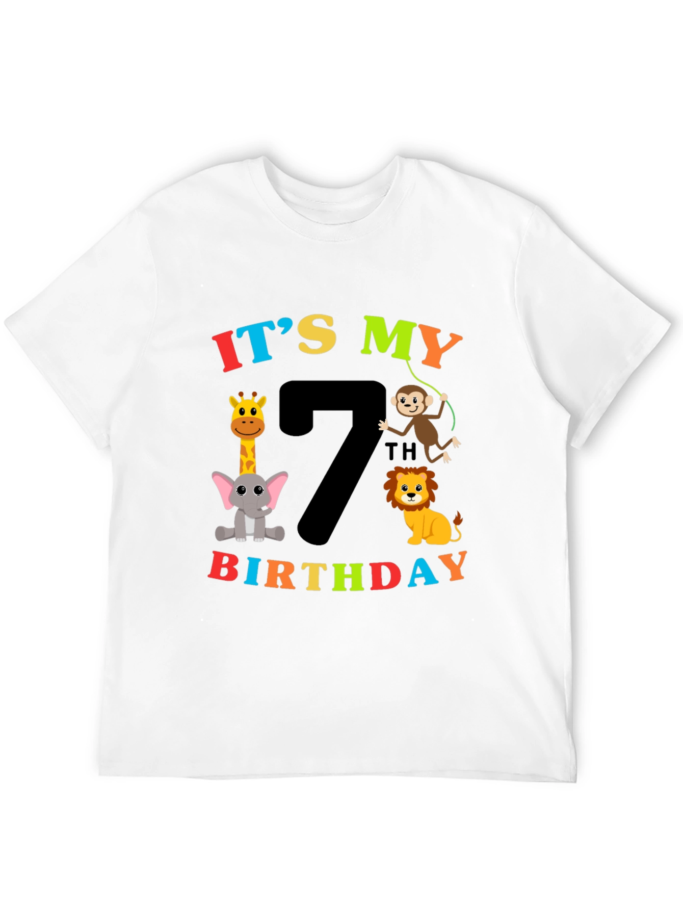 Its My 7th Birthday Safari Animals T-Shirt