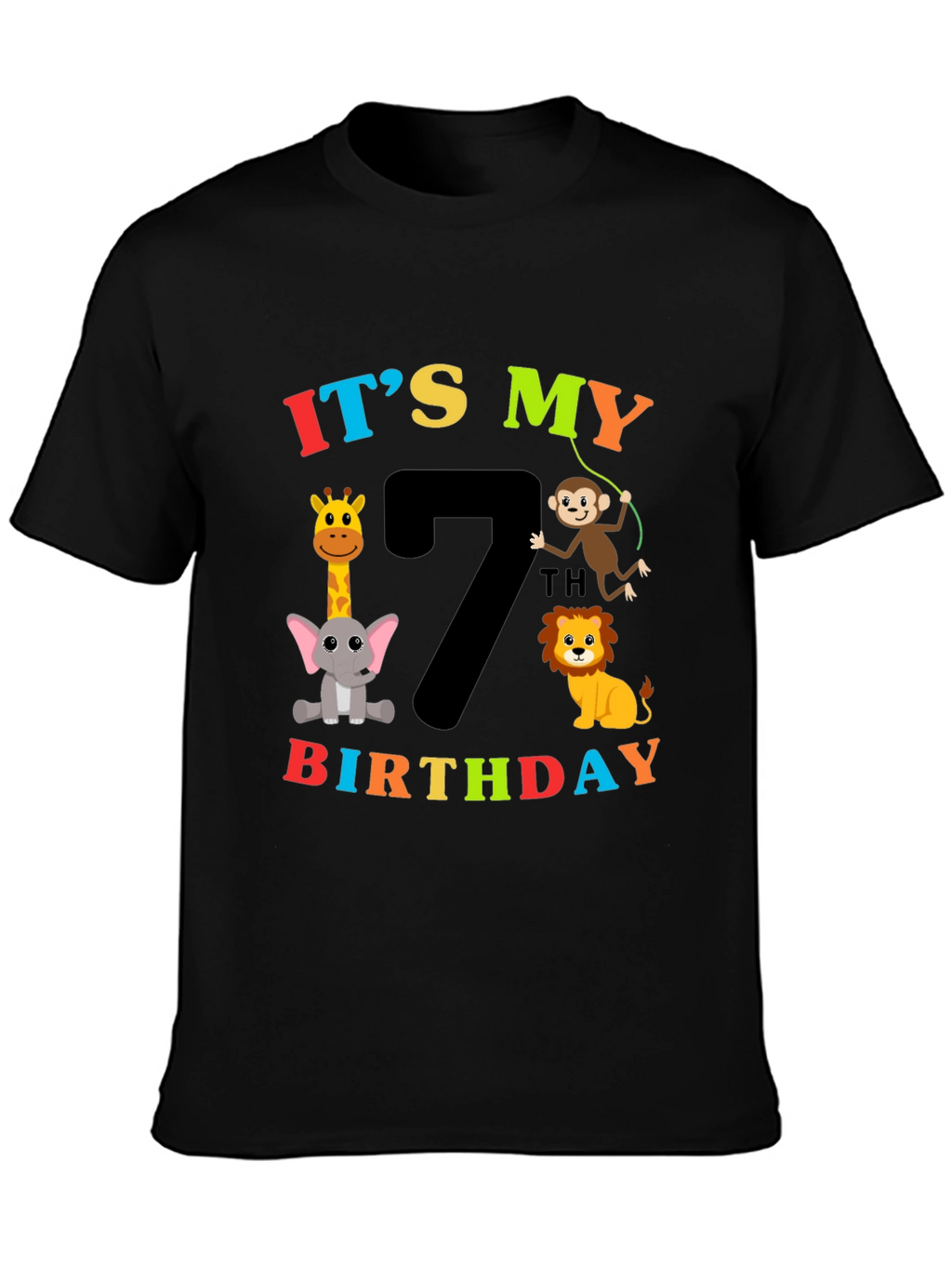 Its My 7th Birthday Safari Animals T-Shirt
