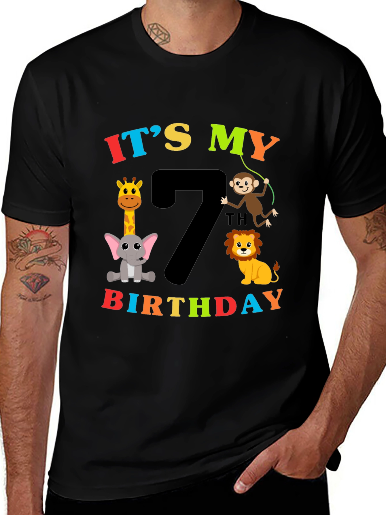 Its My 7th Birthday Safari Animals T-Shirt