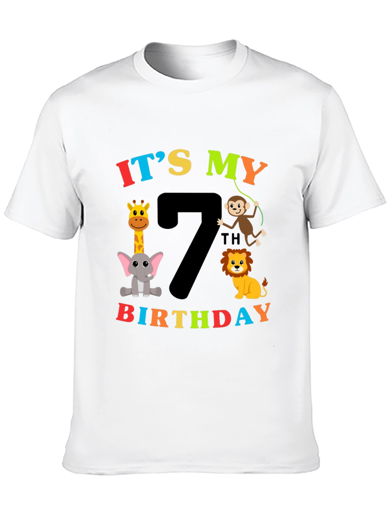 Its My 7th Birthday Safari Animals T-Shirt