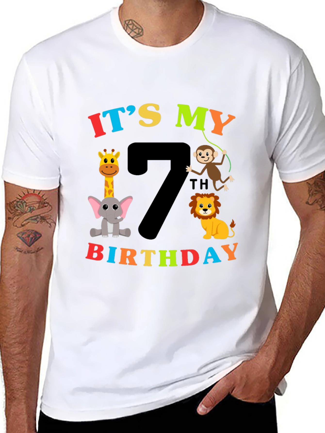Its My 7th Birthday Safari Animals T-Shirt