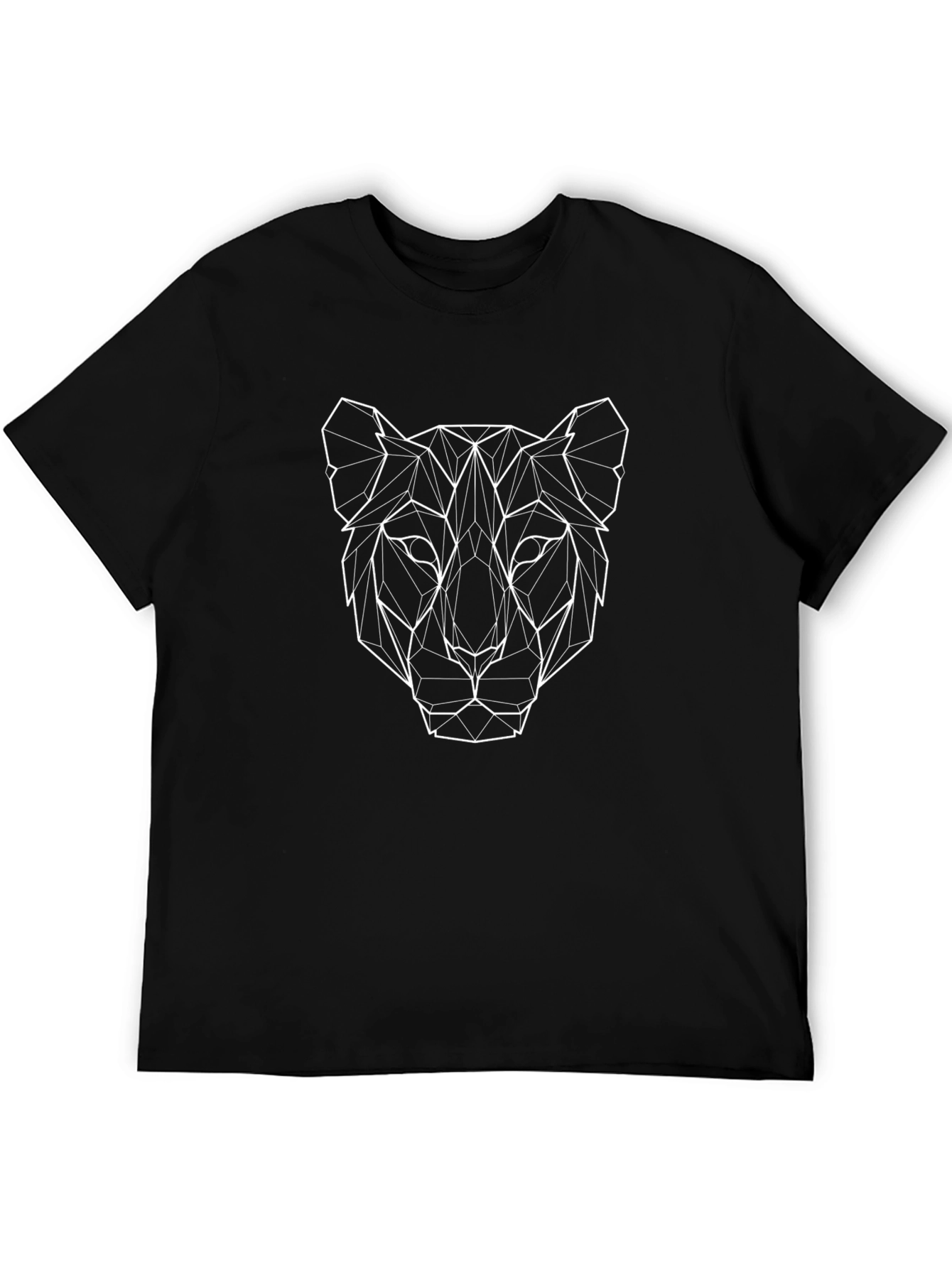 Geometric Lion Head Graphic Tee