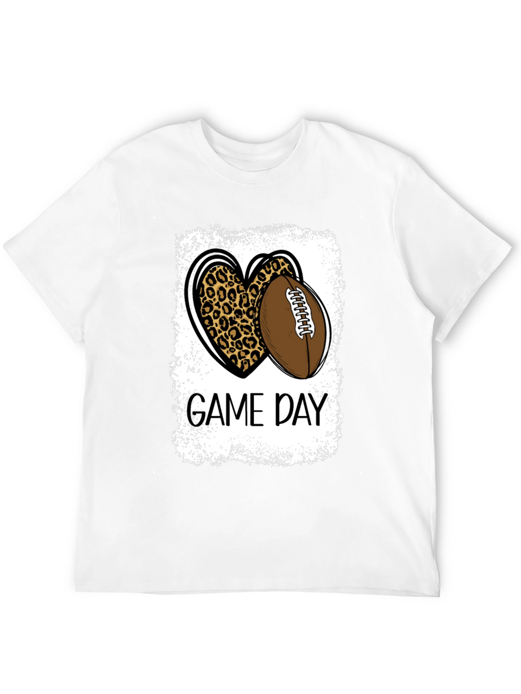 Game Day Leopard Heart Football T-Shirt