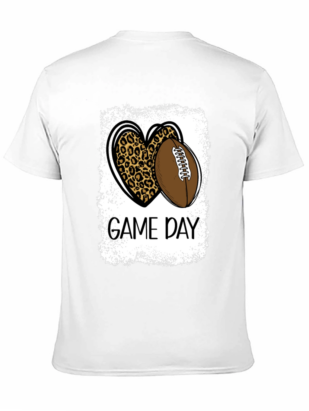 Game Day Leopard Heart Football T-Shirt