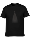 Festive Christmas Tree Dot Pattern Black T-Shirt