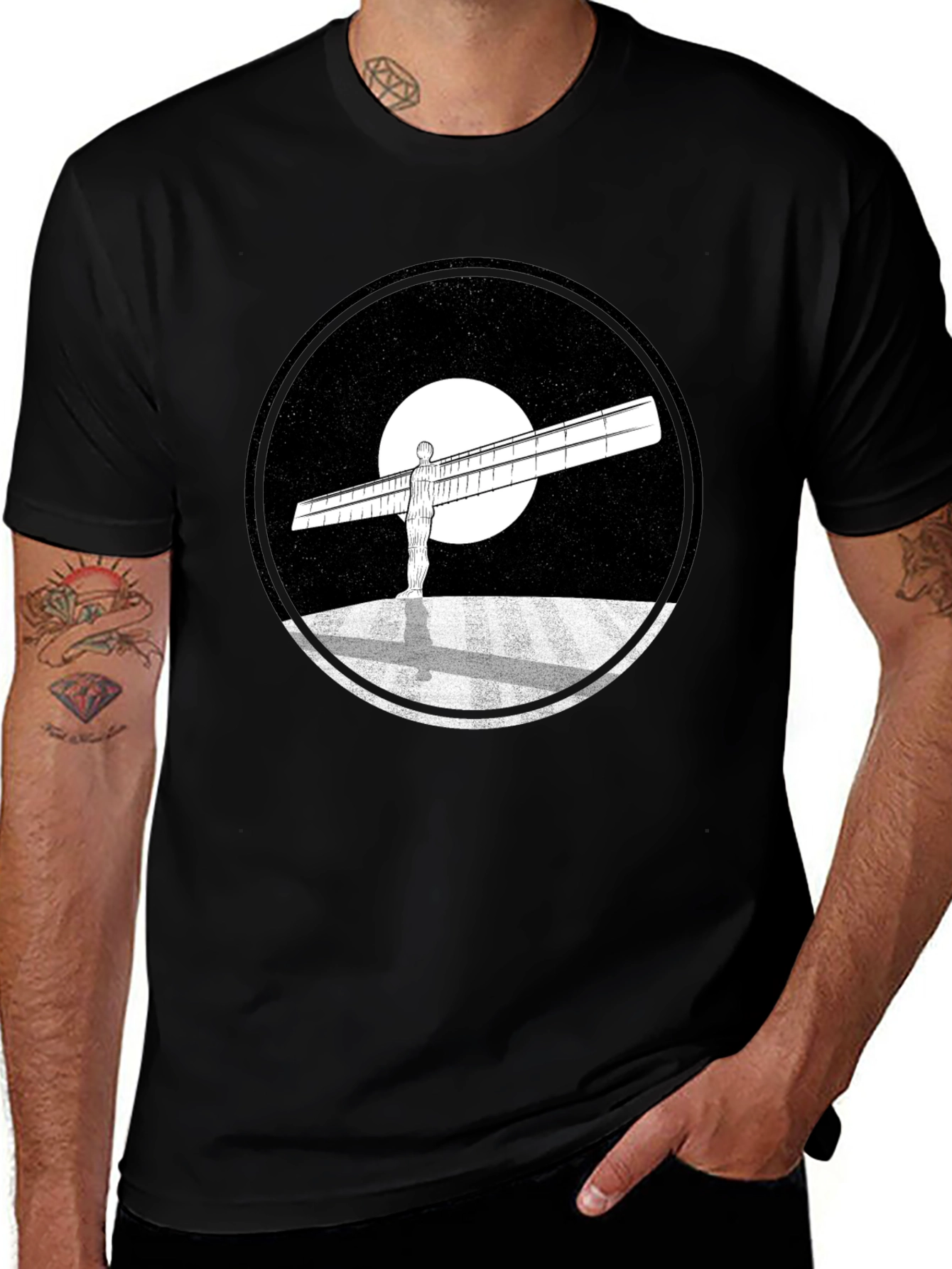 Angel of the North Graphic Tee - Black
