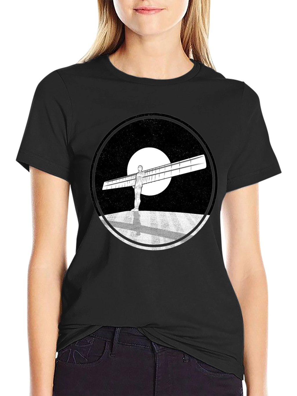 Angel of the North Graphic Tee - Black