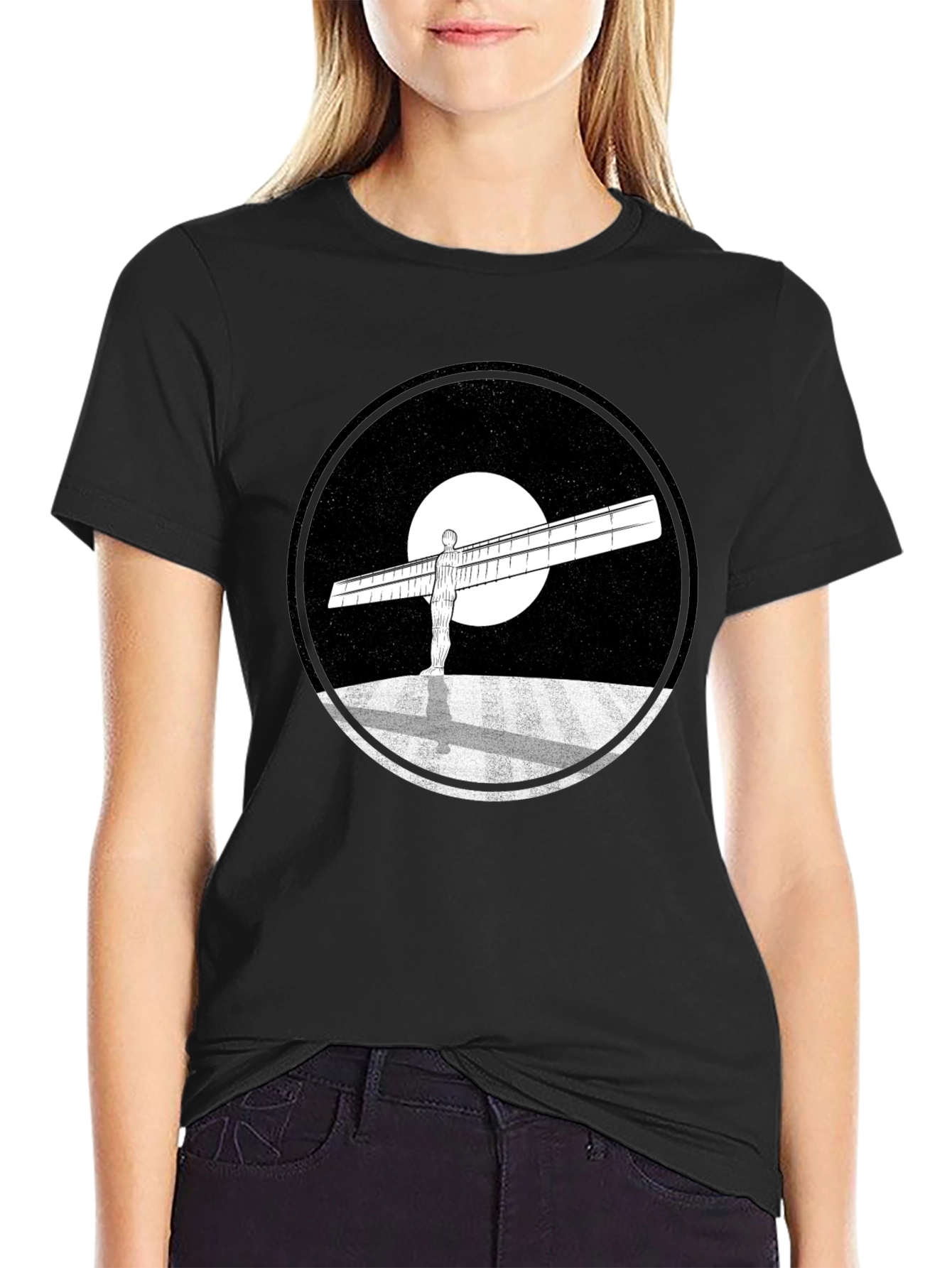 Angel of the North Graphic Tee - Black