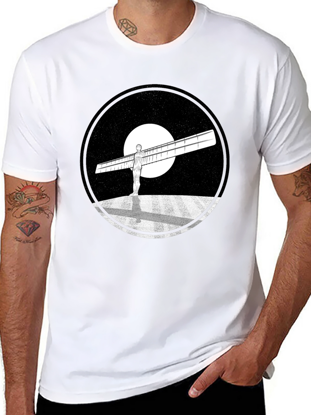 Angel of the North Graphic Tee - Black