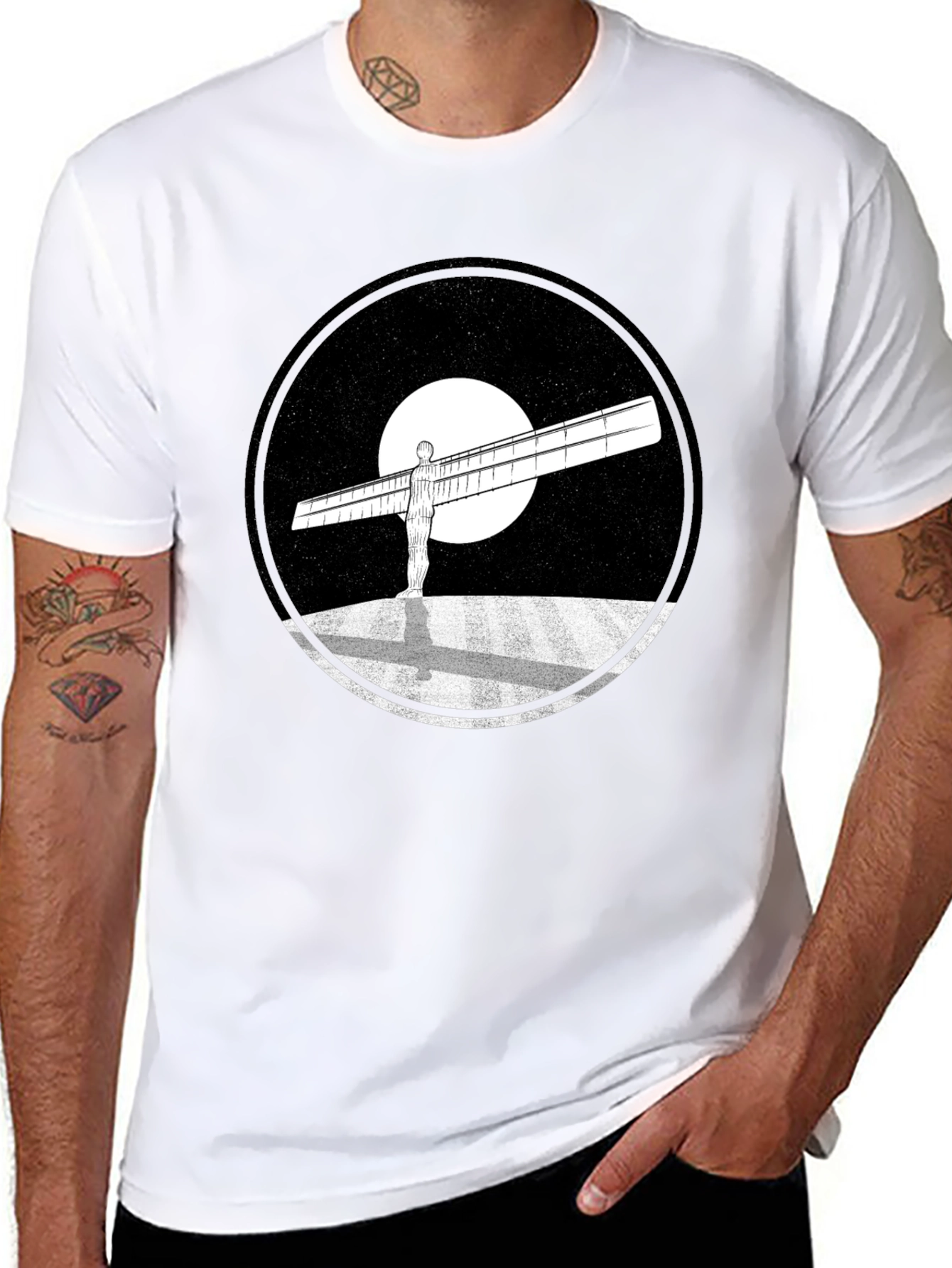 Angel of the North Graphic Tee - Black