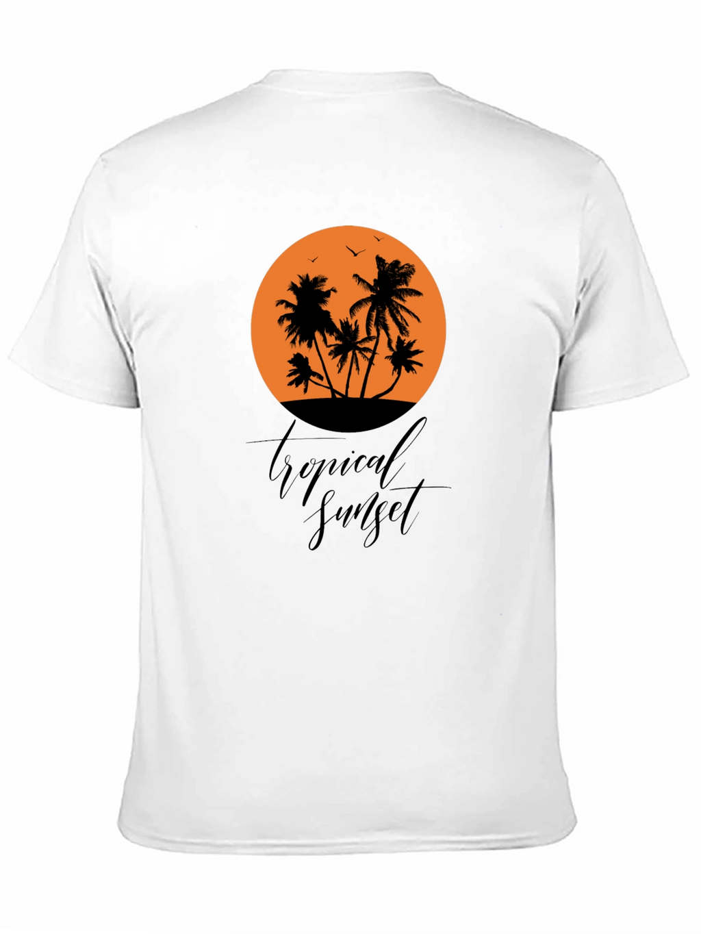 Tropical Sunset Black Graphic T-Shirt