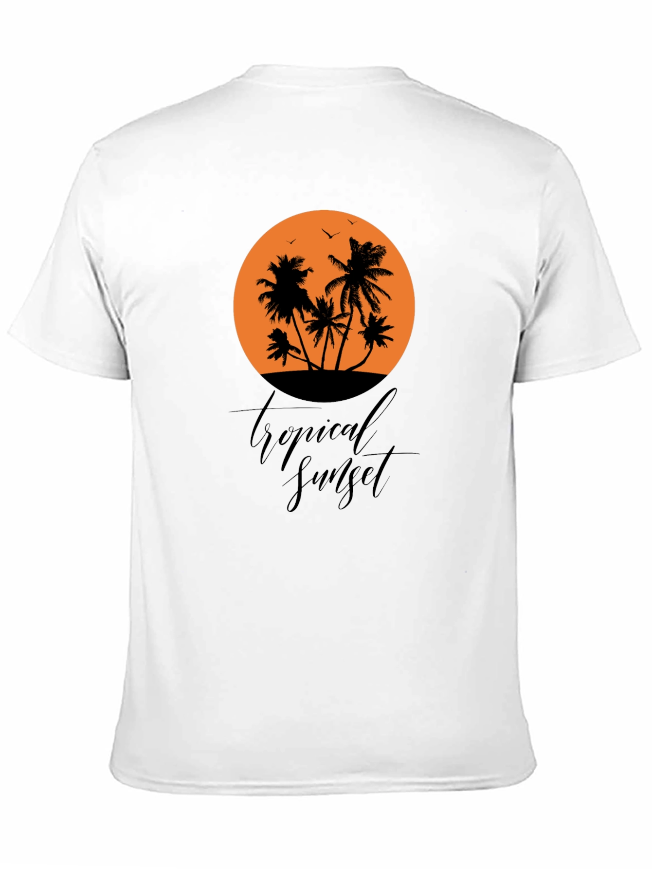Tropical Sunset Black Graphic T-Shirt