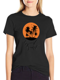 Tropical Sunset Black Graphic T-Shirt