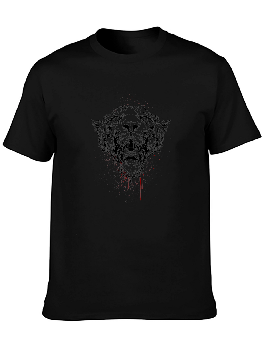 Mens Black T-Shirt with Jaguar Graphic Print