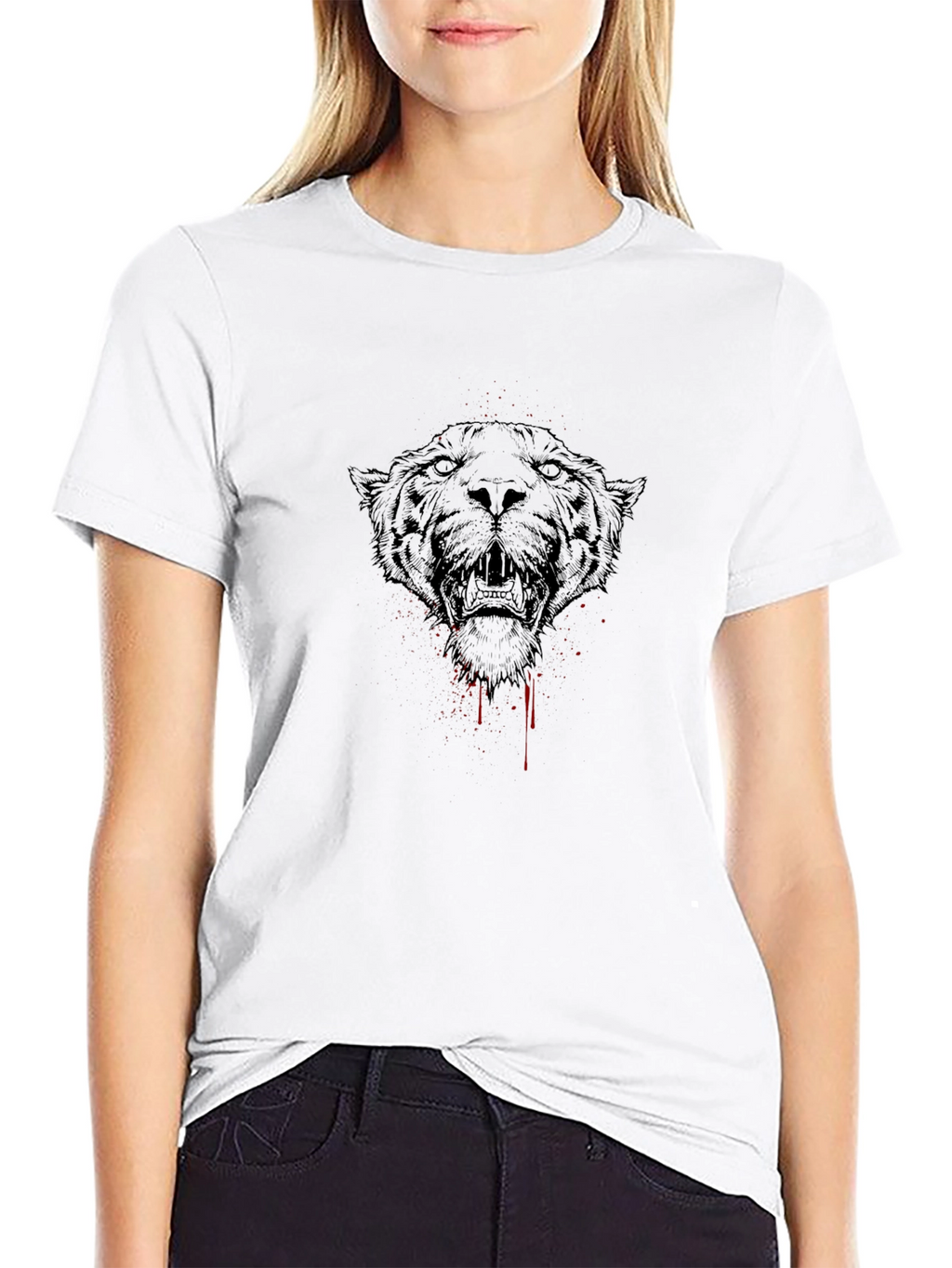 Mens Black T-Shirt with Jaguar Graphic Print