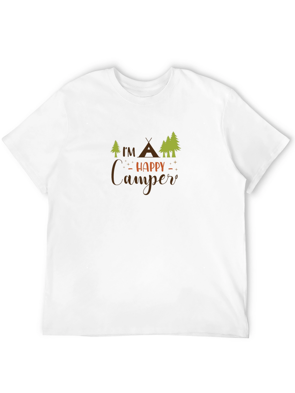Happy Camper Black Tee - Outdoor Adventure Shirt