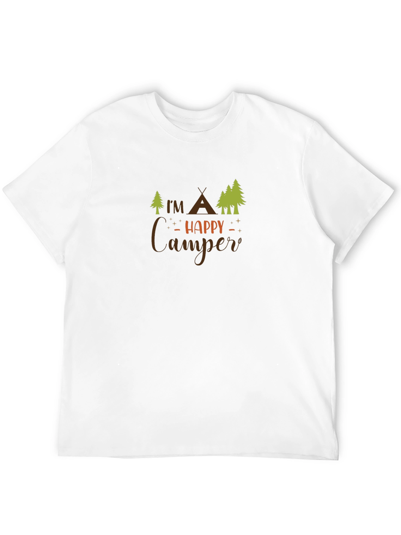 Happy Camper Black Tee - Outdoor Adventure Shirt