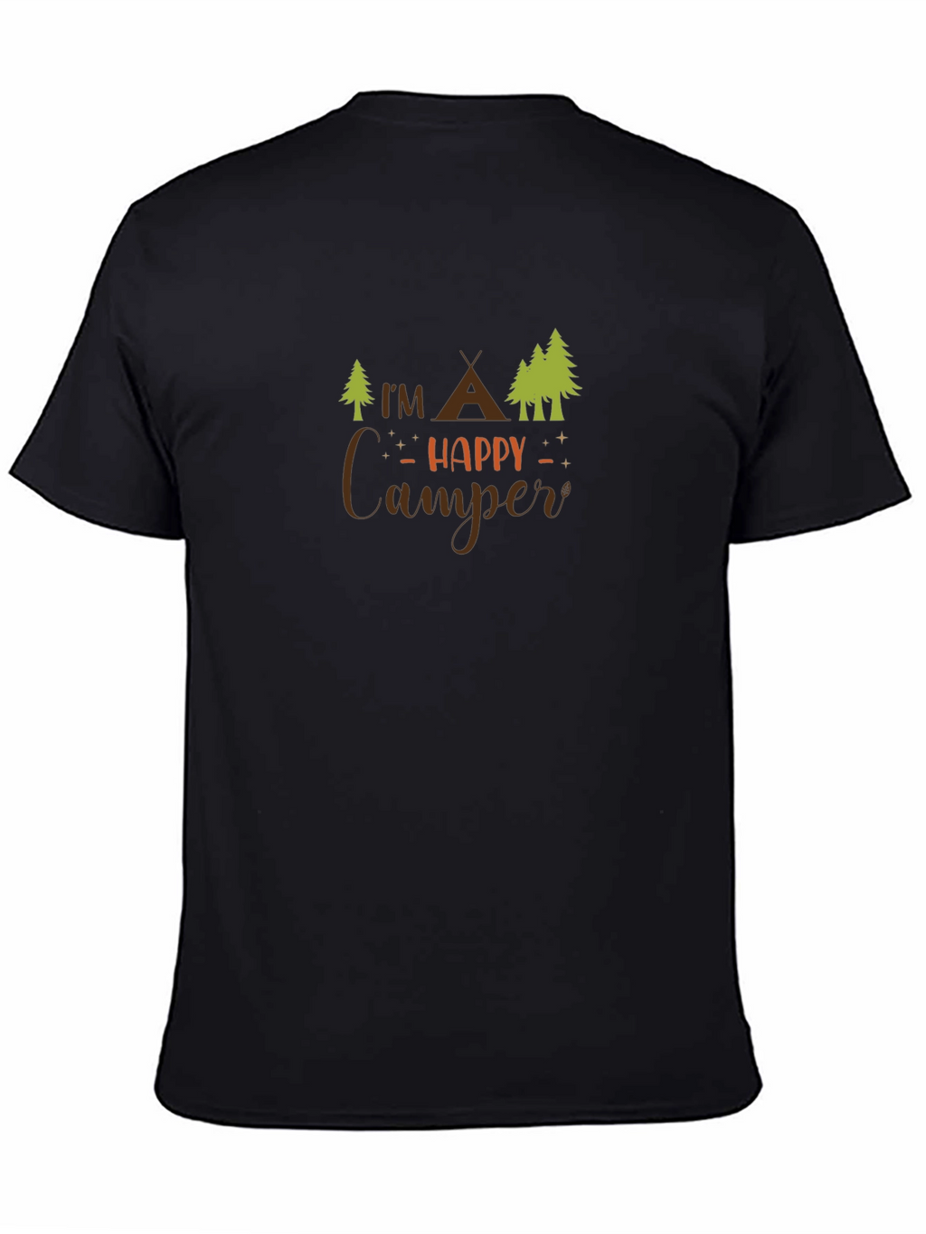 Happy Camper Black Tee - Outdoor Adventure Shirt