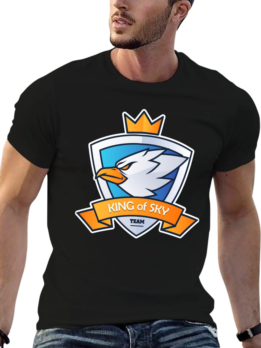 King of Sky Team Black Graphic T-Shirt