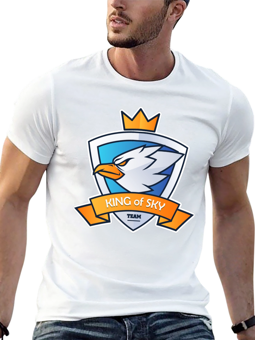 King of Sky Team Black Graphic T-Shirt