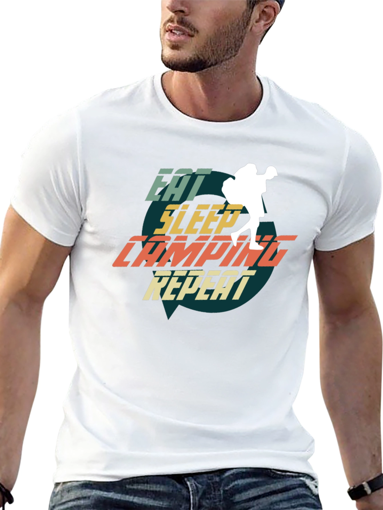 Eat Sleep Camping Repeat Graphic Tee - Adventure Ready