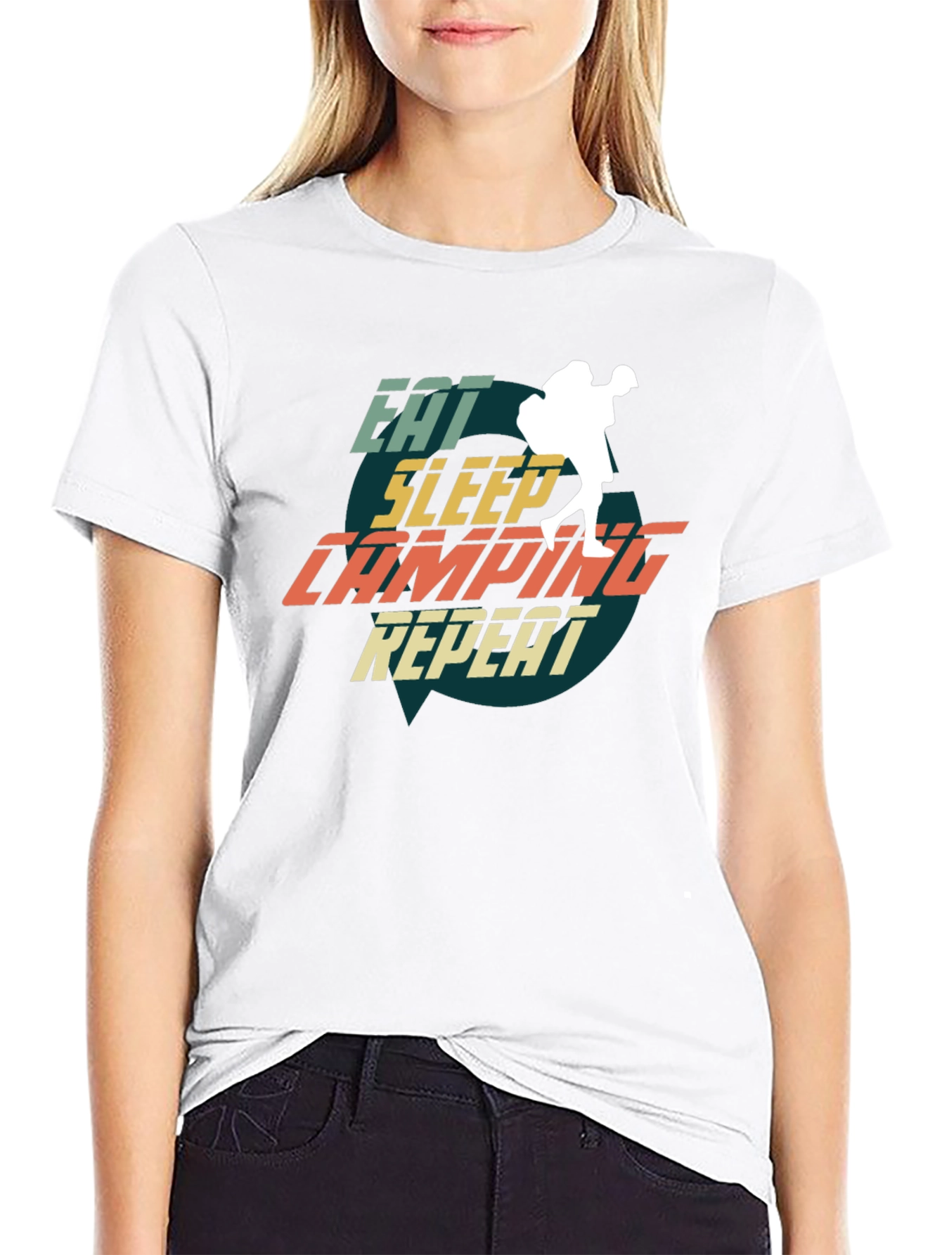 Eat Sleep Camping Repeat Graphic Tee - Adventure Ready