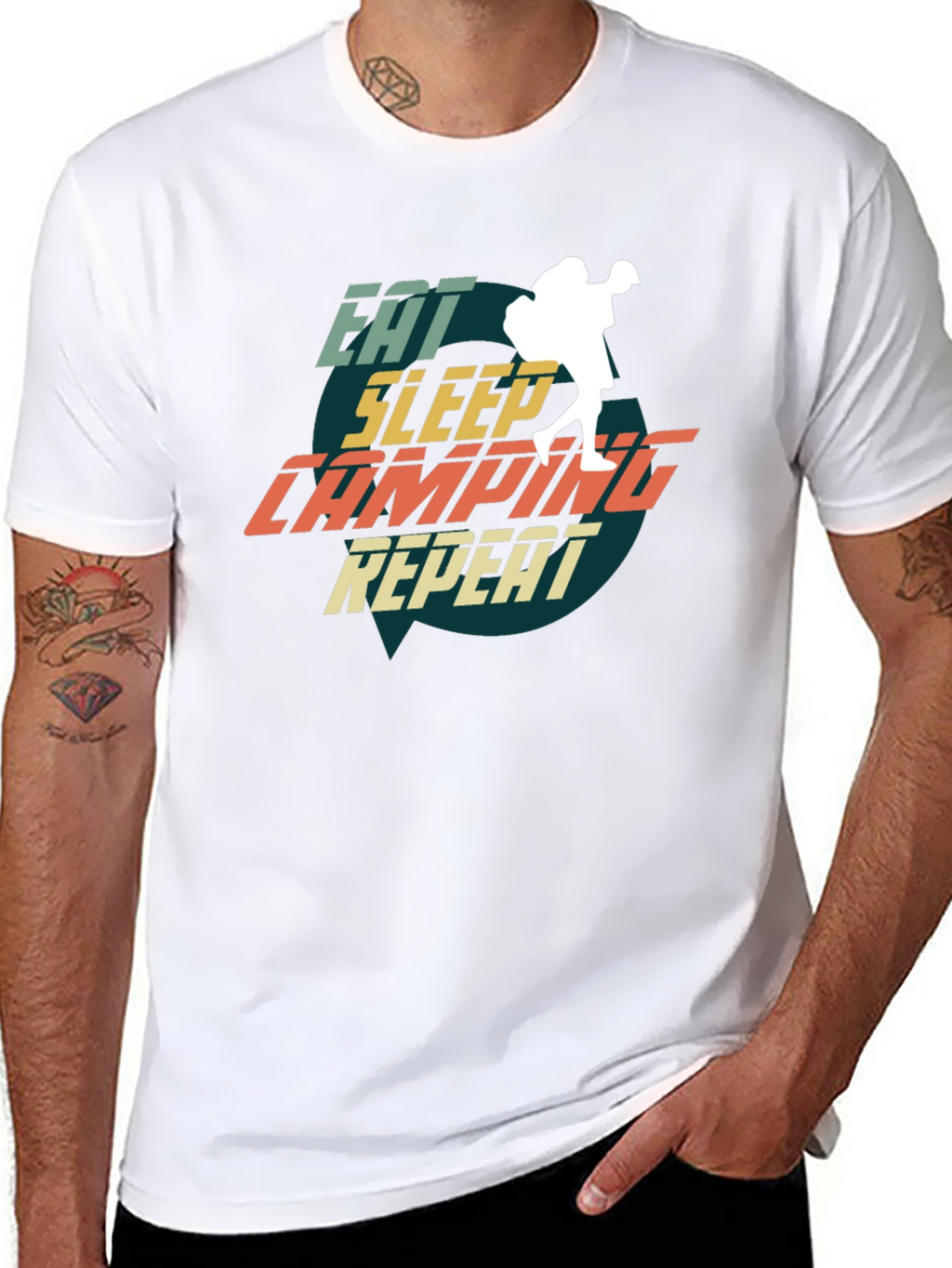 Eat Sleep Camping Repeat Graphic Tee - Adventure Ready
