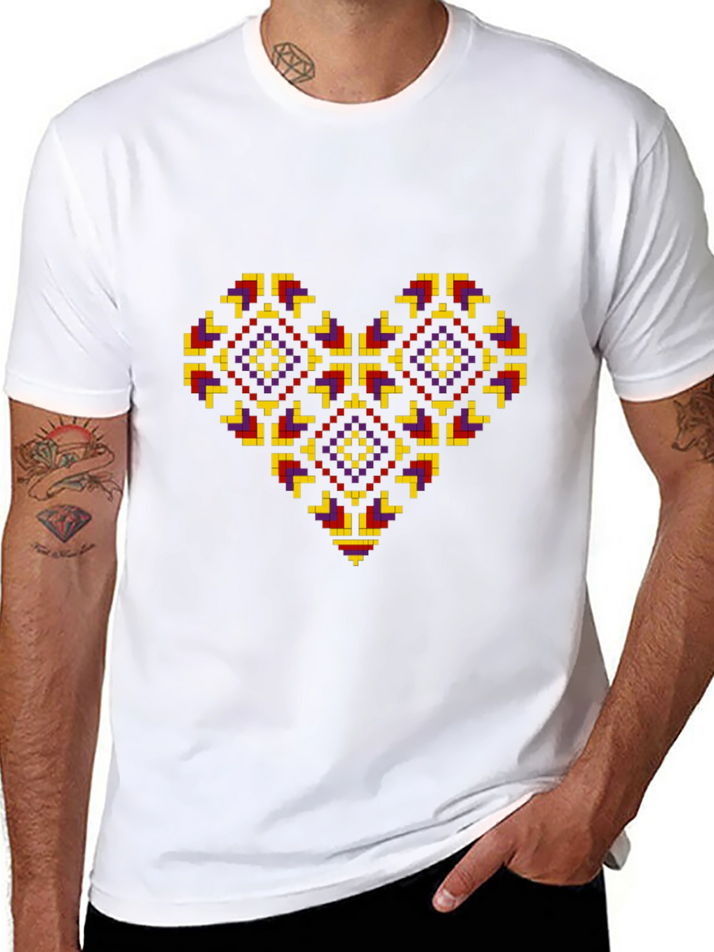 Pixel Heart Black T-Shirt - Unique Graphic Tee