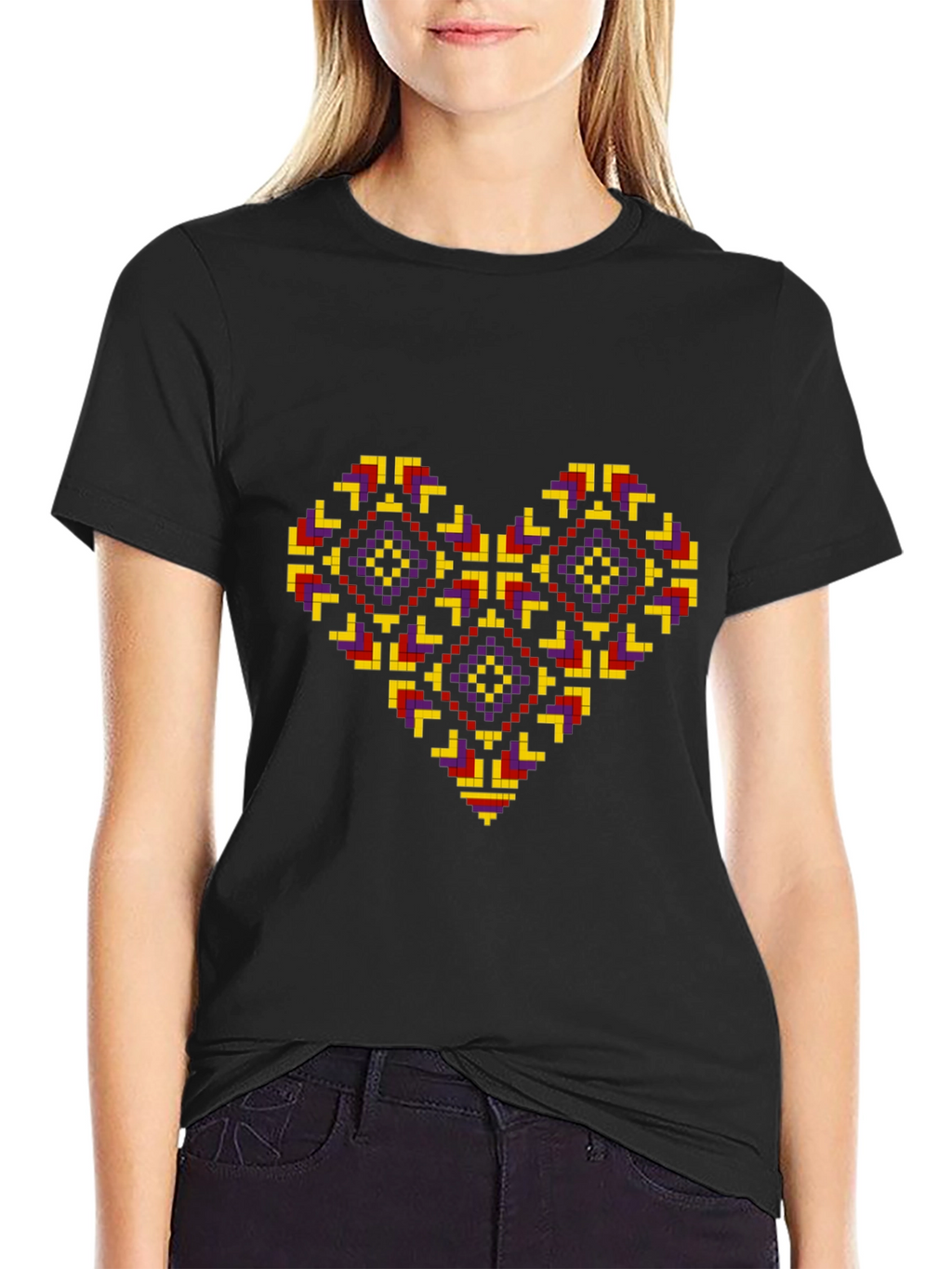 Pixel Heart Black T-Shirt - Unique Graphic Tee