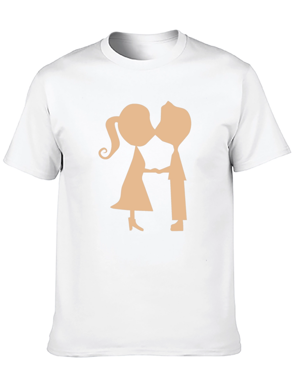 Couple Kissing Graphic Black T-Shirt