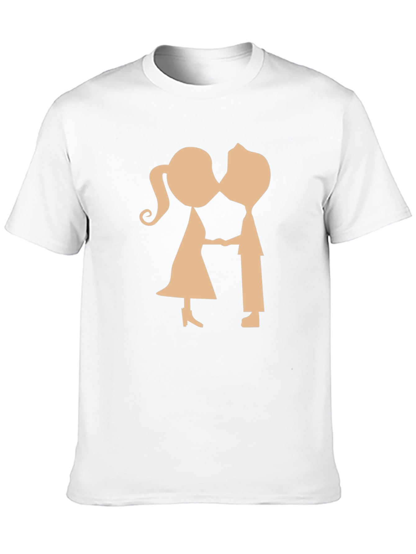 Couple Kissing Graphic Black T-Shirt