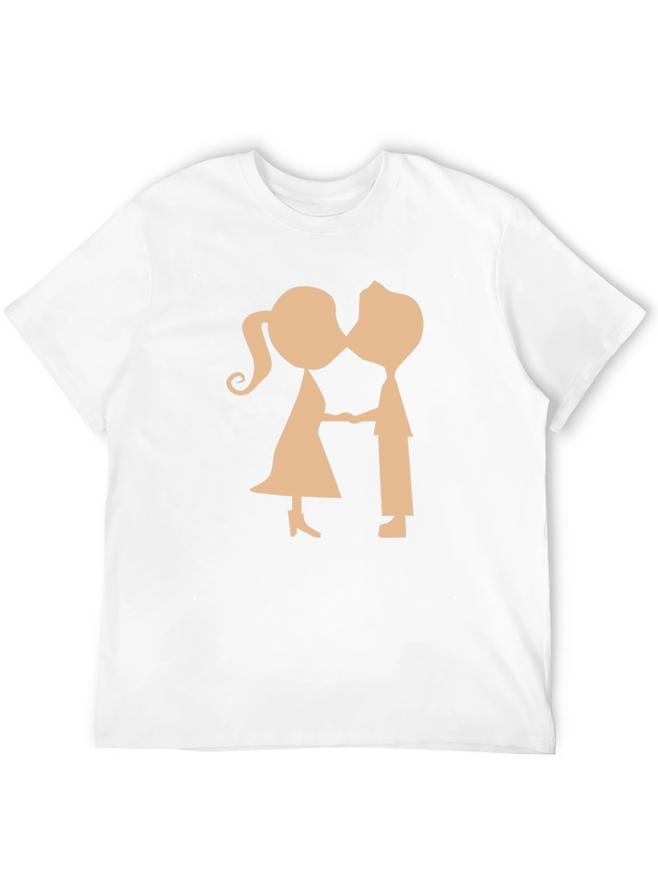 Couple Kissing Graphic Black T-Shirt