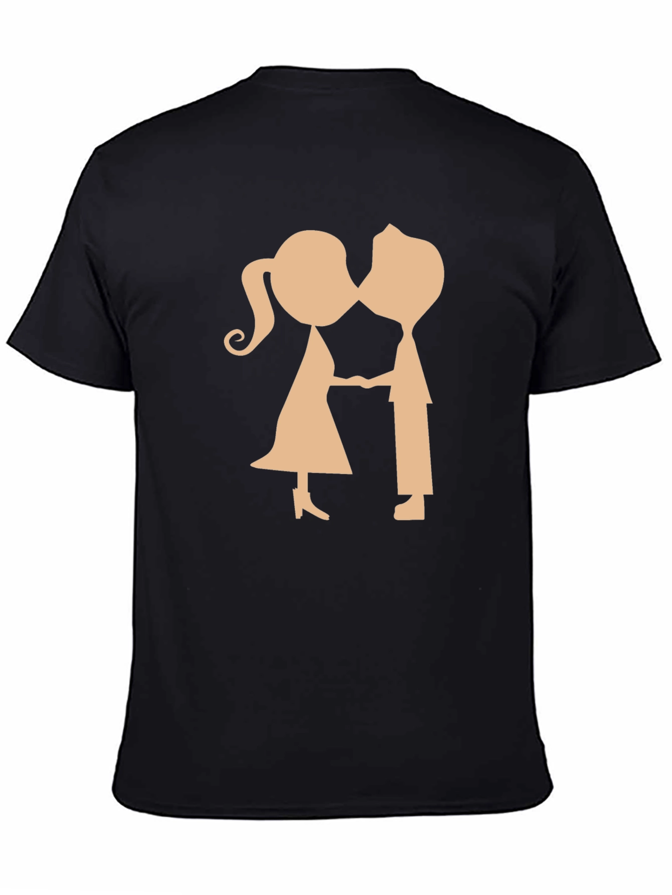 Couple Kissing Graphic Black T-Shirt