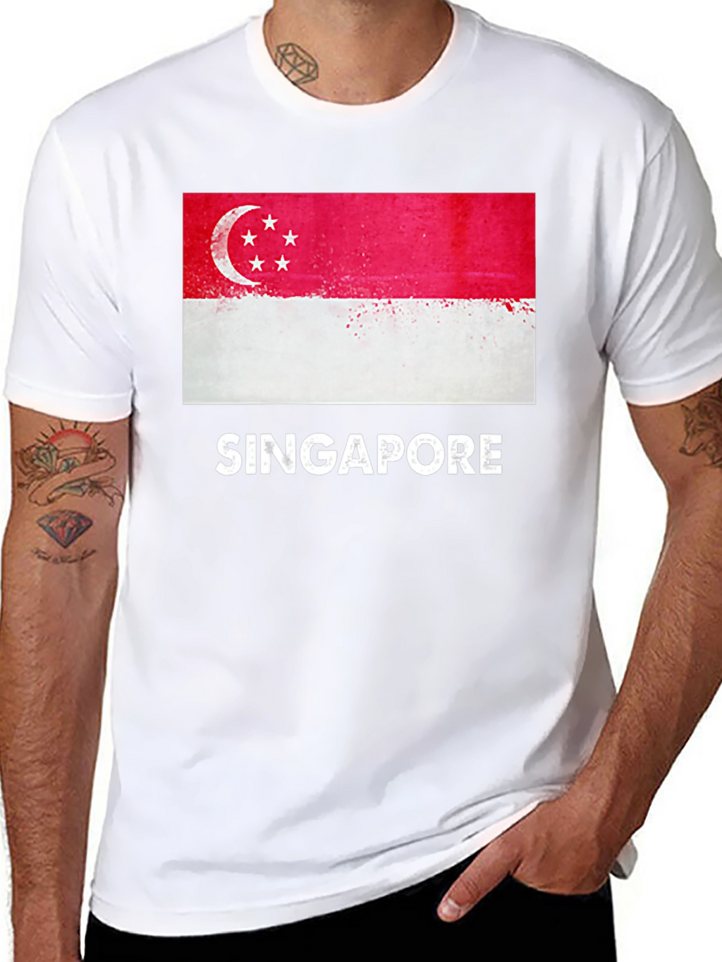 Singapore Flag T-Shirt - Patriotic Graphic Tee