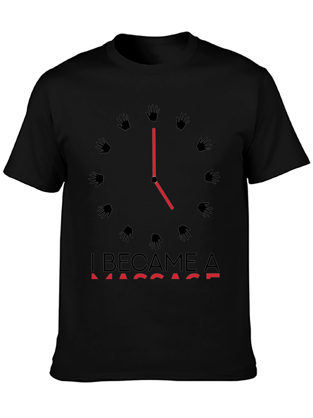Massage Time T-Shirt - Black Crew Neck Tee