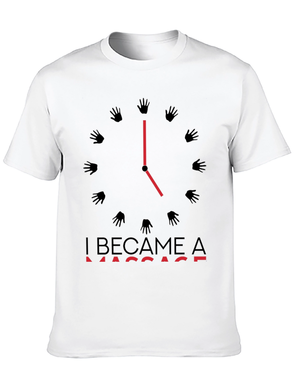 Massage Time T-Shirt - Black Crew Neck Tee