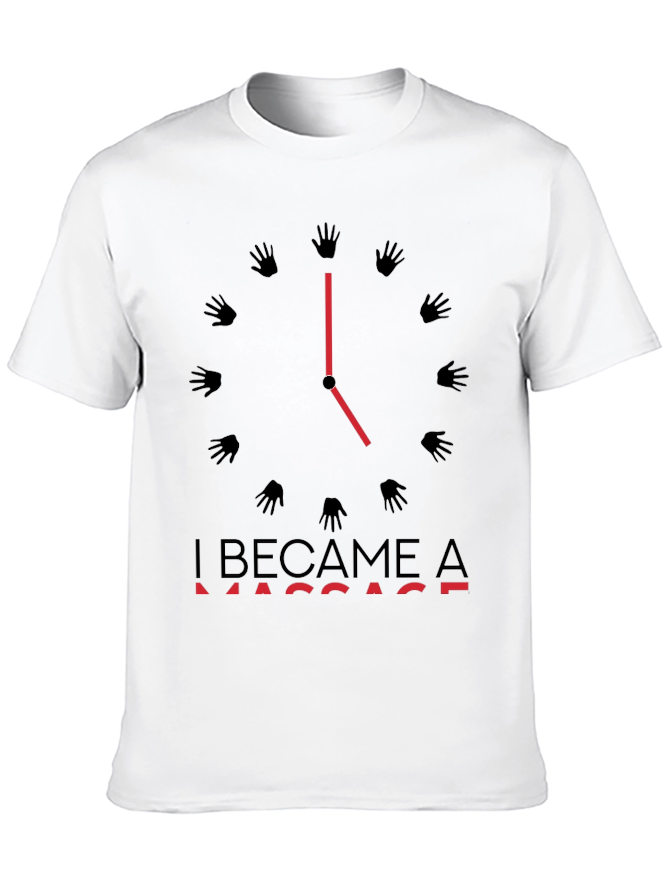 Massage Time T-Shirt - Black Crew Neck Tee