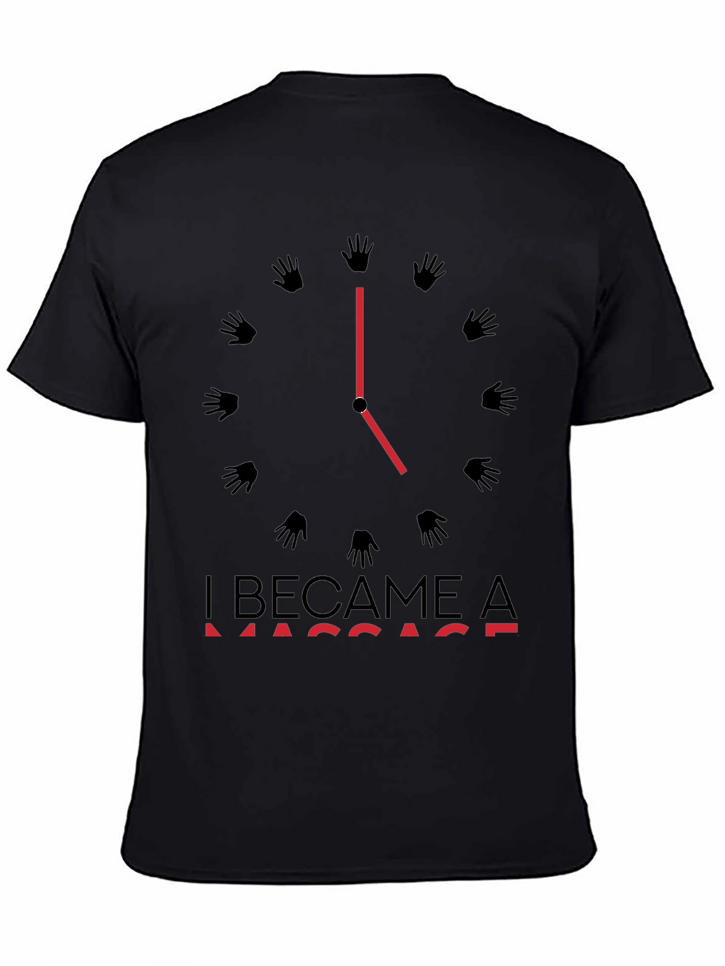 Massage Time T-Shirt - Black Crew Neck Tee