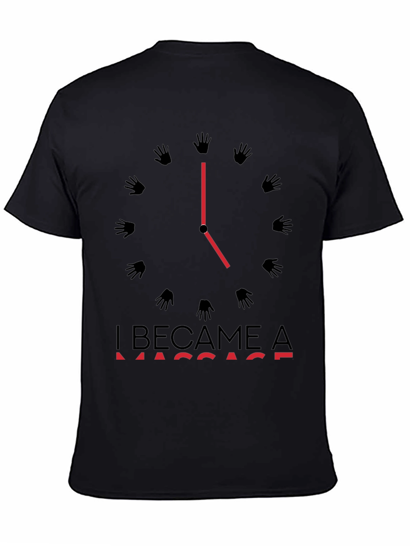 Massage Time T-Shirt - Black Crew Neck Tee