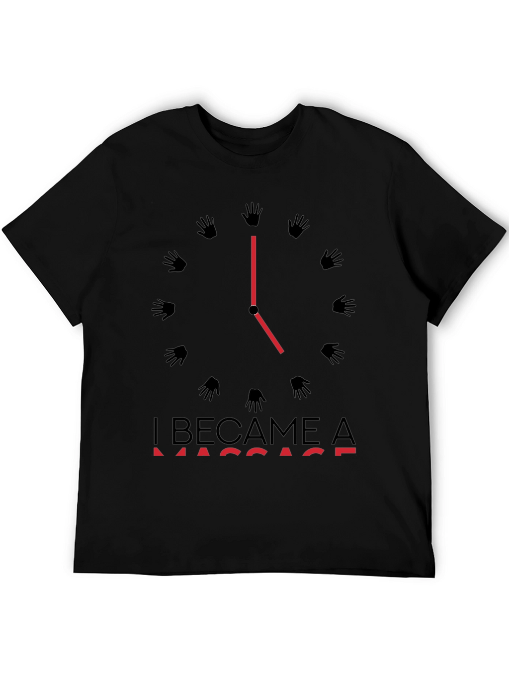 Massage Time T-Shirt - Black Crew Neck Tee