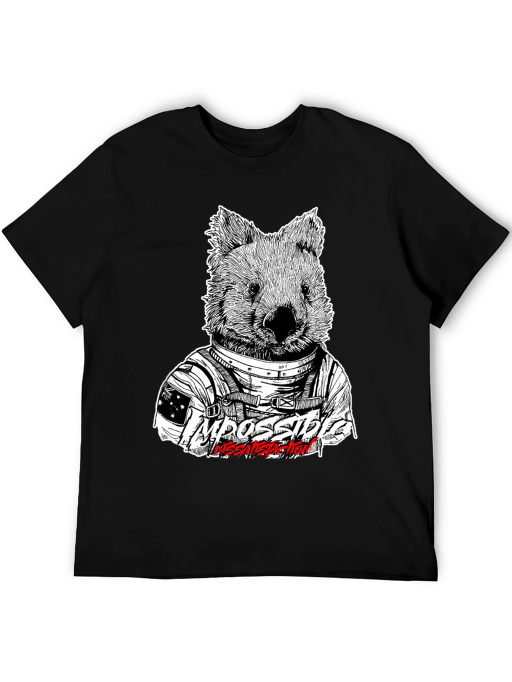 Astronaut Wombat Graphic Tee - Impossible Dissatisfaction Design