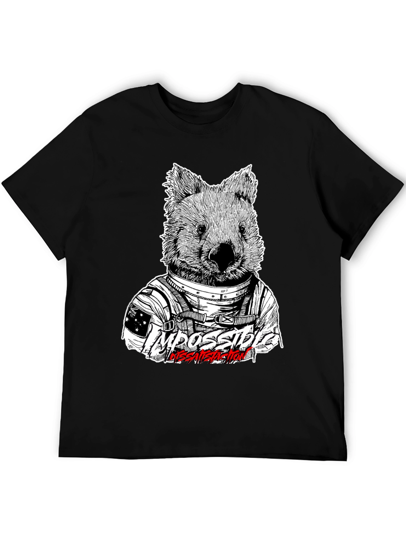 Astronaut Wombat Graphic Tee - Impossible Dissatisfaction Design