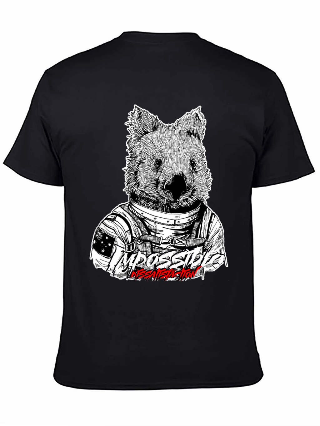 Astronaut Wombat Graphic Tee - Impossible Dissatisfaction Design