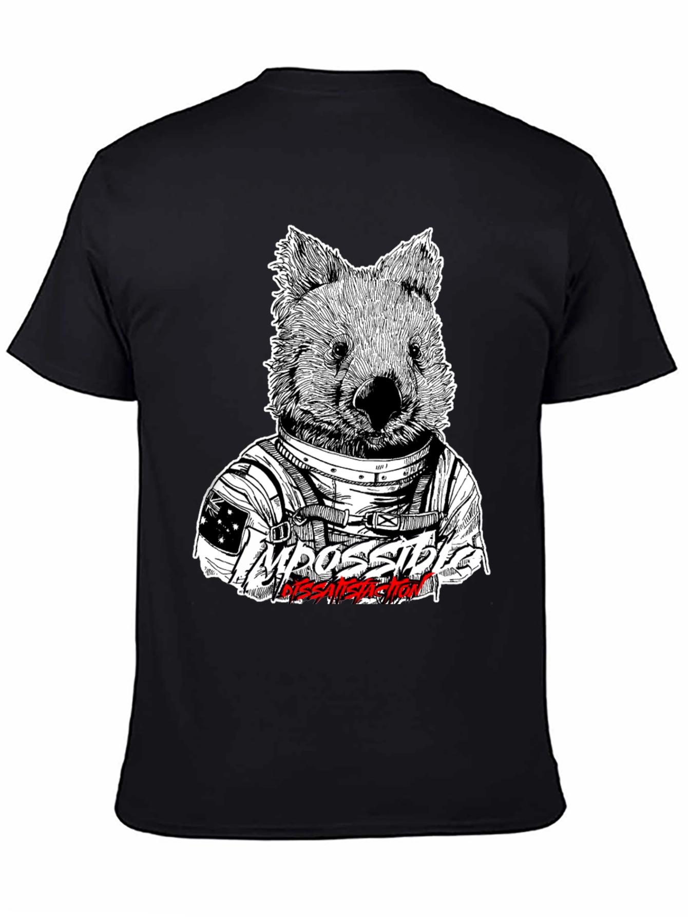 Astronaut Wombat Graphic Tee - Impossible Dissatisfaction Design